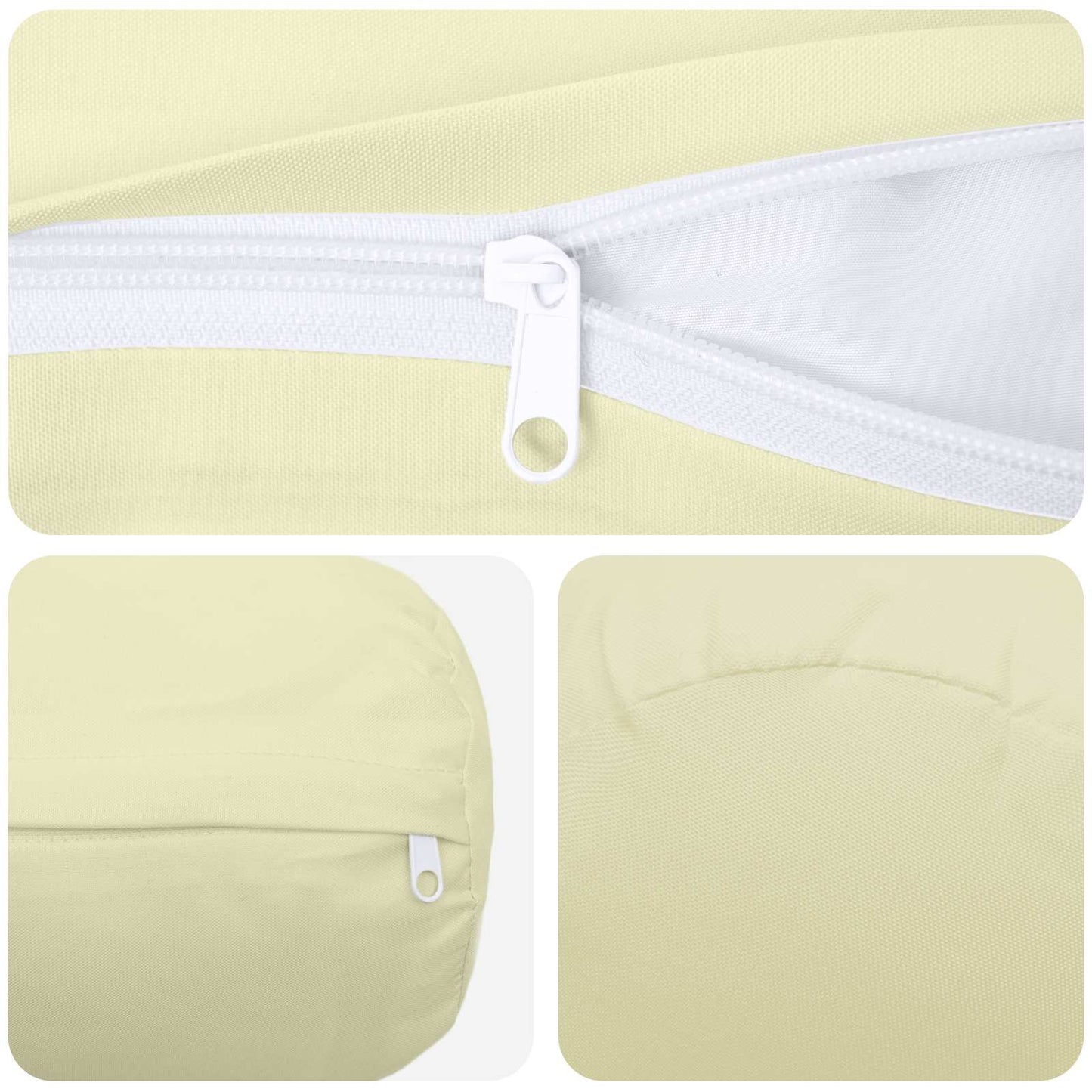 Cushion Cover 6 pcs HEERLEN Cream Ø 15 x 40 cm Polyester