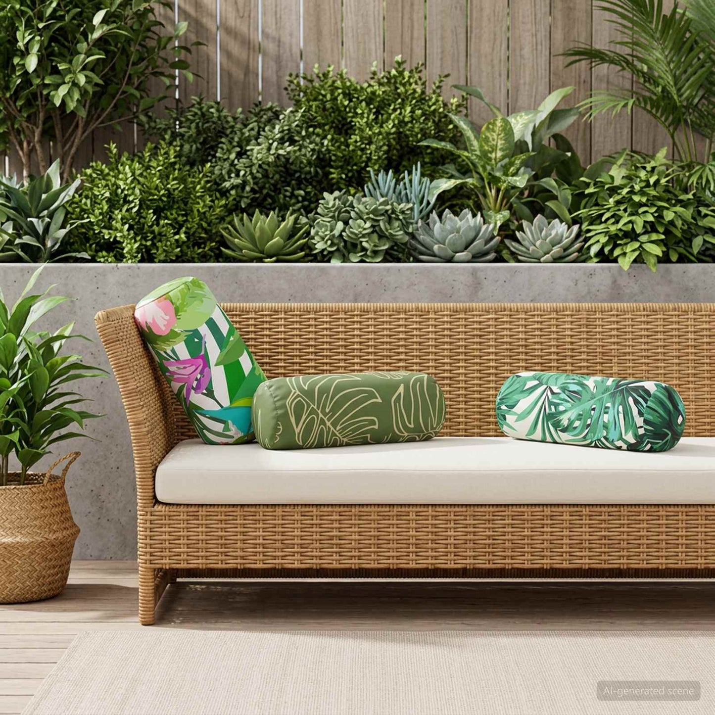 Cushion Cover 2 pcs HEERLEN Leaf Design Ø 15 x 40 cm Polyester