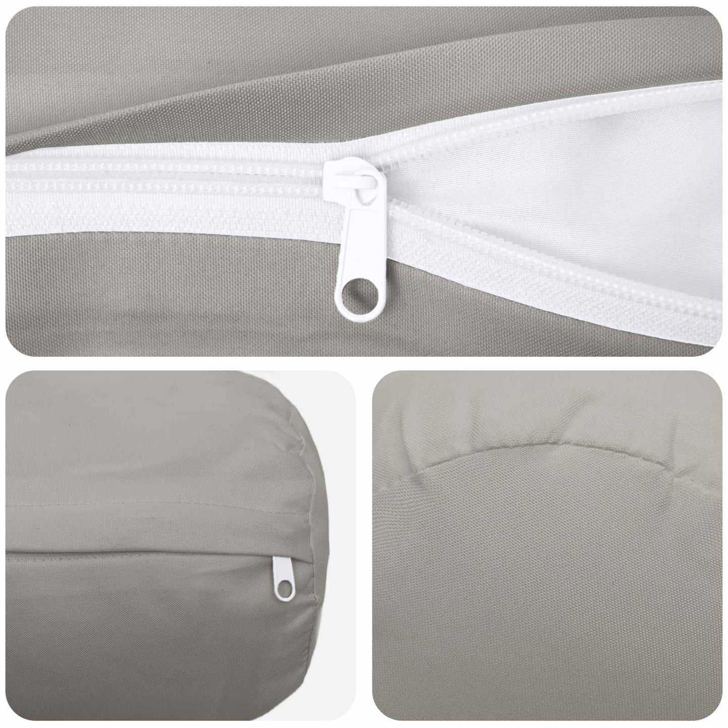 Cushion Cover 2 pcs HEERLEN Grey Ø 15 x 40 cm Polyester