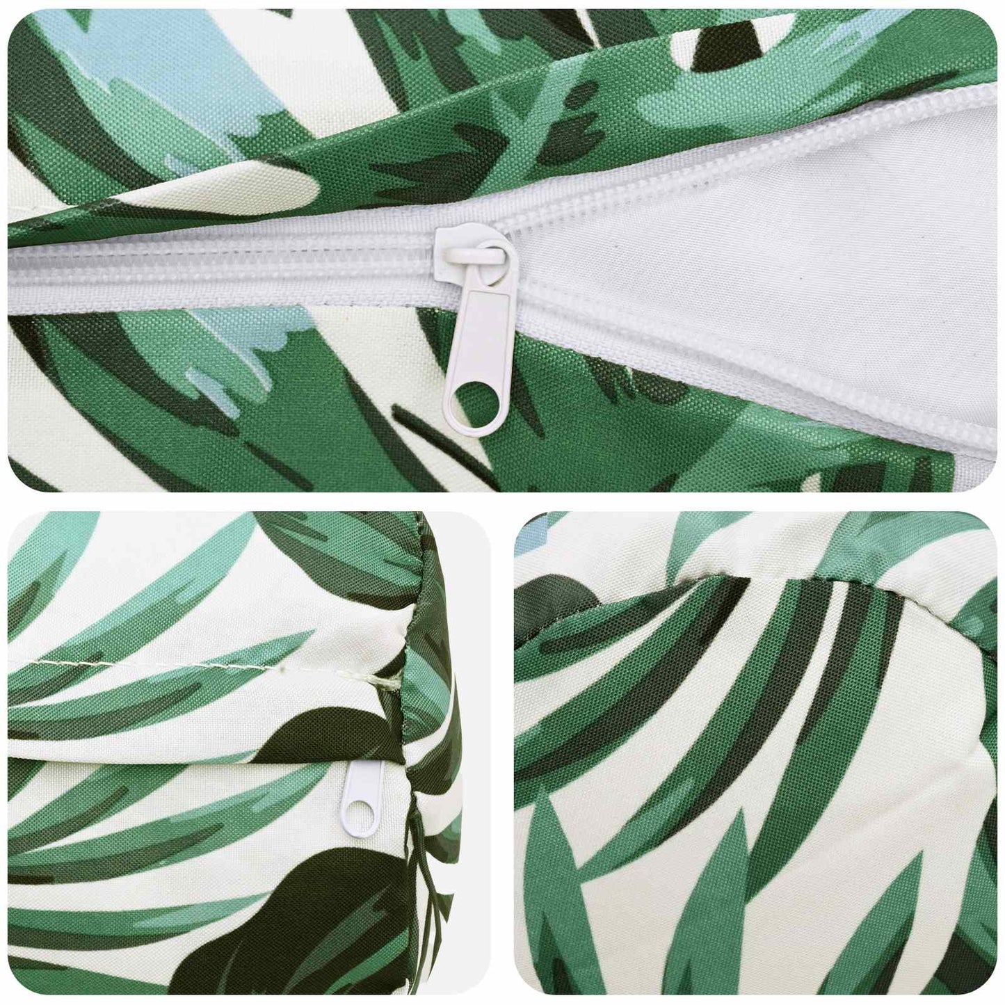 Cushion Cover 6 pcs HEERLEN Leaf Pattern Ø 15 x 40 cm Polyester
