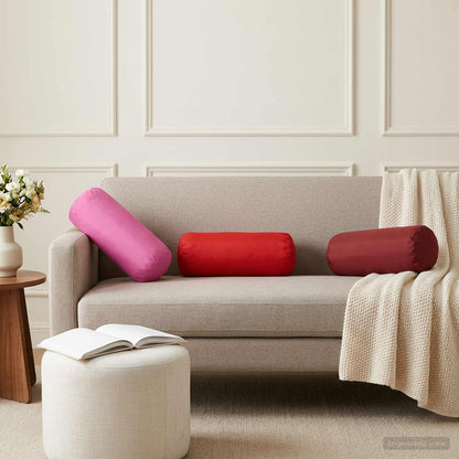 Cushion Cover 6 pcs HEERLEN Red Ø 15 x 40 cm Polyester