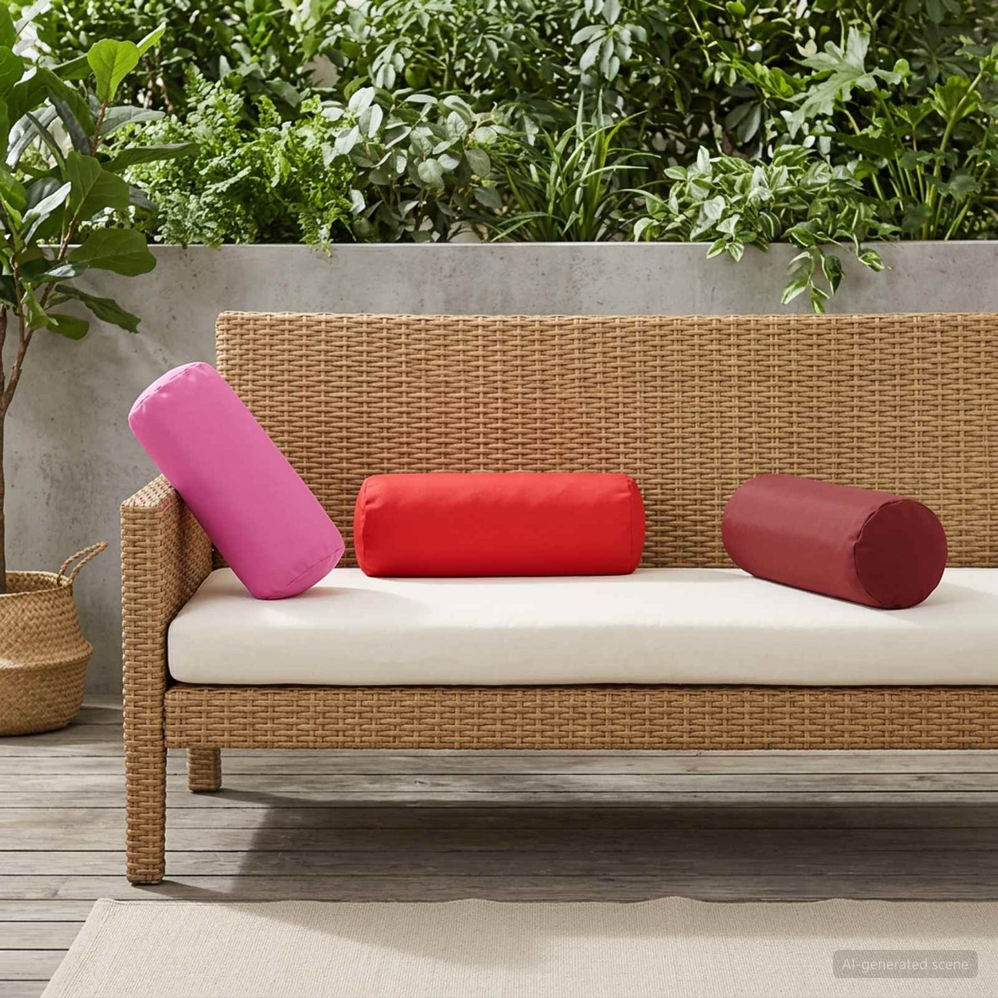 Cushion Cover 6 pcs HEERLEN Pink Ø 15 x 40 cm Polyester
