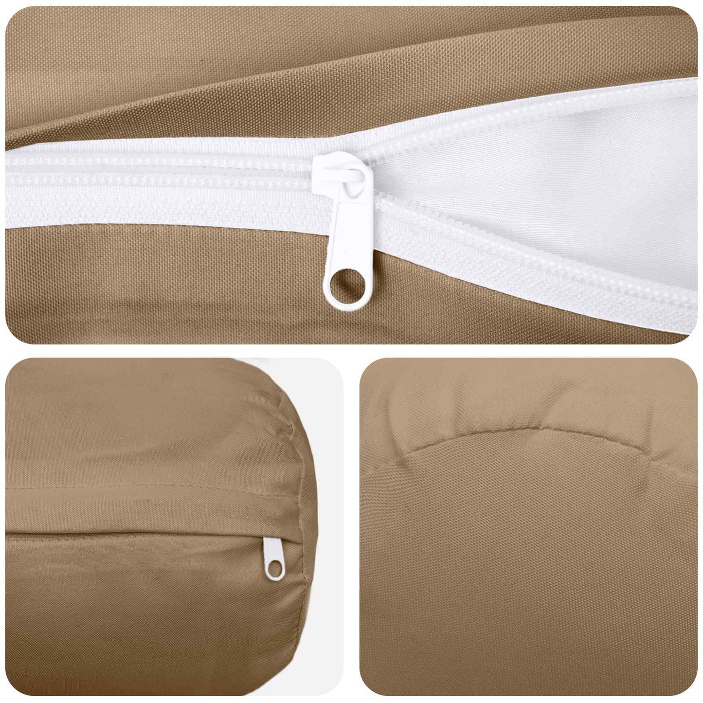 Cushion Cover 6 pcs HEERLEN Taupe Ø 15 x 40 cm Polyester