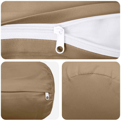 Cushion Cover 6 pcs HEERLEN Taupe Ø 15 x 40 cm Polyester