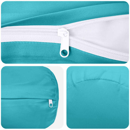 Cushion Cover 6 pcs HEERLEN Turquoise Ø 15 x 40 cm Polyester
