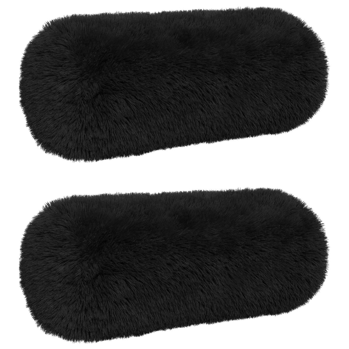 Cushion Cover 2 pcs HEERLEN Black Ø 15 x 40 cm PV Fleece