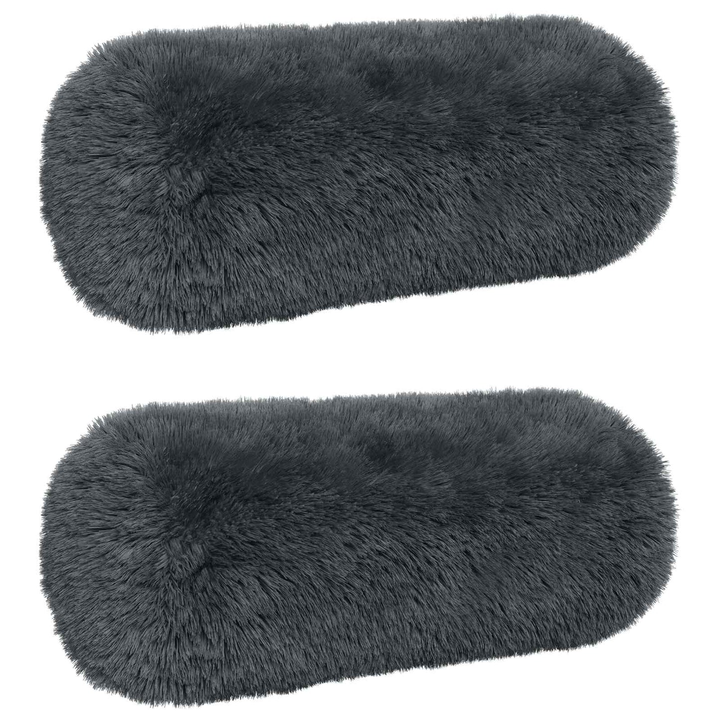 Cushion Cover 2 pcs HEERLEN Anthracite Ø 15 x 40 cm PV Fleece