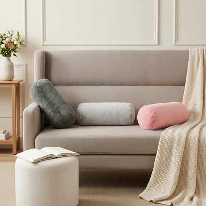 Cushion Cover 2 pcs HEERLEN Pink Dia. 15 x 40 cm Flannel