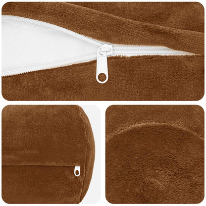 Cushion Cover 2 pcs HEERLEN Light Brown Ø 15 x 40 cm Flannel