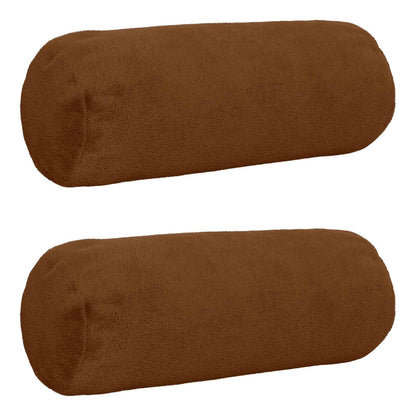 Cushion Cover 2 pcs HEERLEN Light Brown Ø 15 x 40 cm Flannel