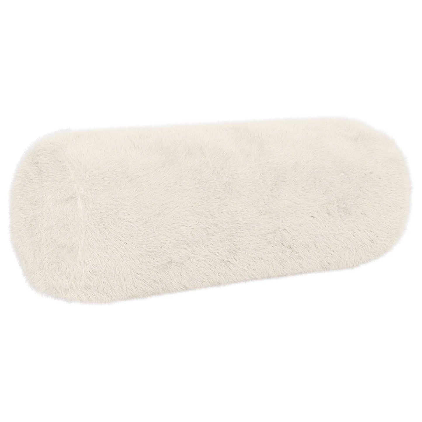 Cushion Cover 2 pcs HEERLEN White Ø 15 x 40 cm Faux Rabbit Fur