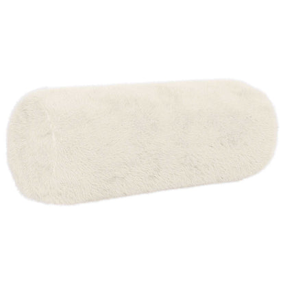 Cushion Cover 2 pcs HEERLEN White Ø 15 x 40 cm Faux Rabbit Fur