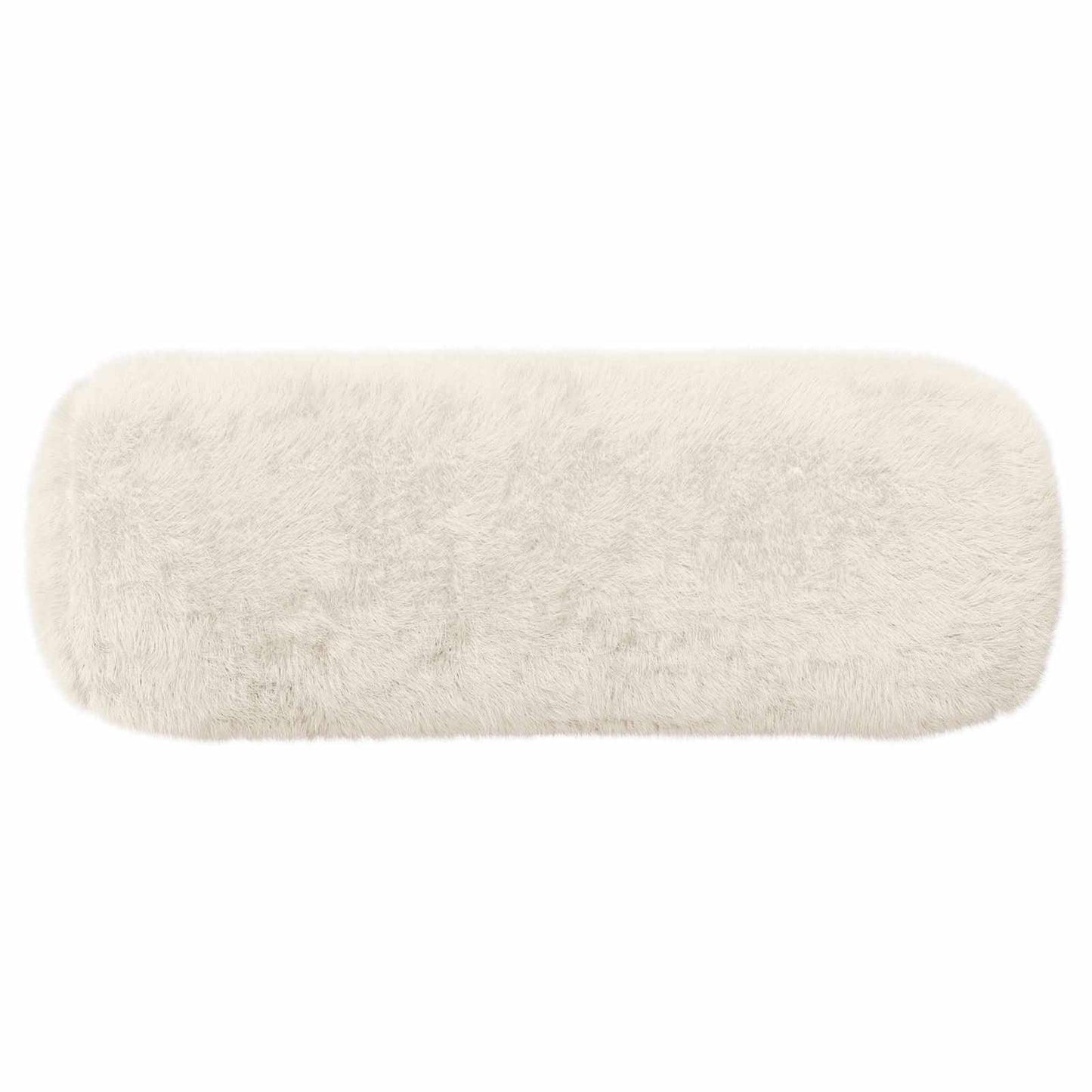Cushion Cover 2 pcs HEERLEN White Ø 15 x 40 cm Faux Rabbit Fur