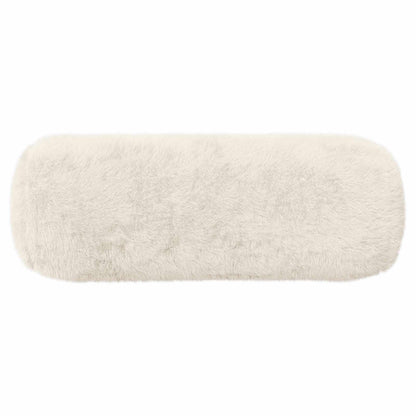 Cushion Cover 2 pcs HEERLEN White Ø 15 x 40 cm Faux Rabbit Fur