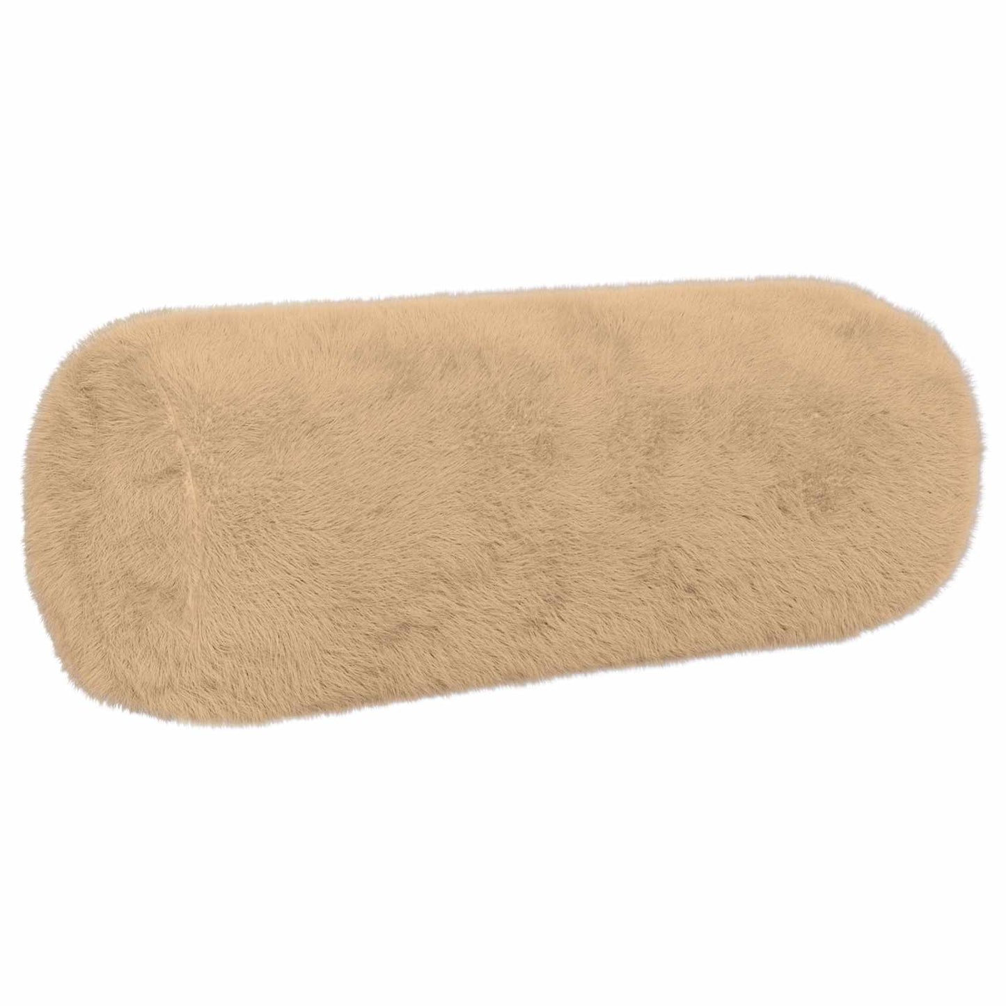 Cushion Cover 2 pcs HEERLEN Cream Ø 15 x 40 cm Faux Rabbit Fur