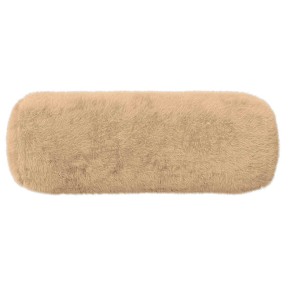 Cushion Cover 2 pcs HEERLEN Cream Ø 15 x 40 cm Faux Rabbit Fur