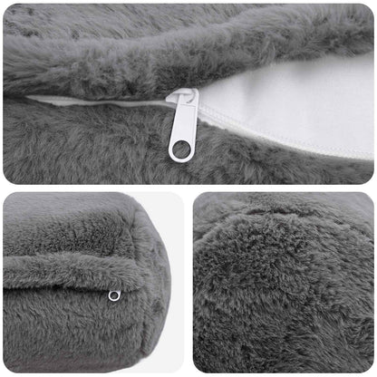 Cushion Cover 2 pcs HEERLEN Dark Grey Ø 15 x 40 cm