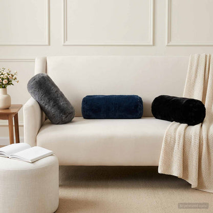 Cushion Cover 2 pcs HEERLEN Navy Blue Ø 15 x 40 cm