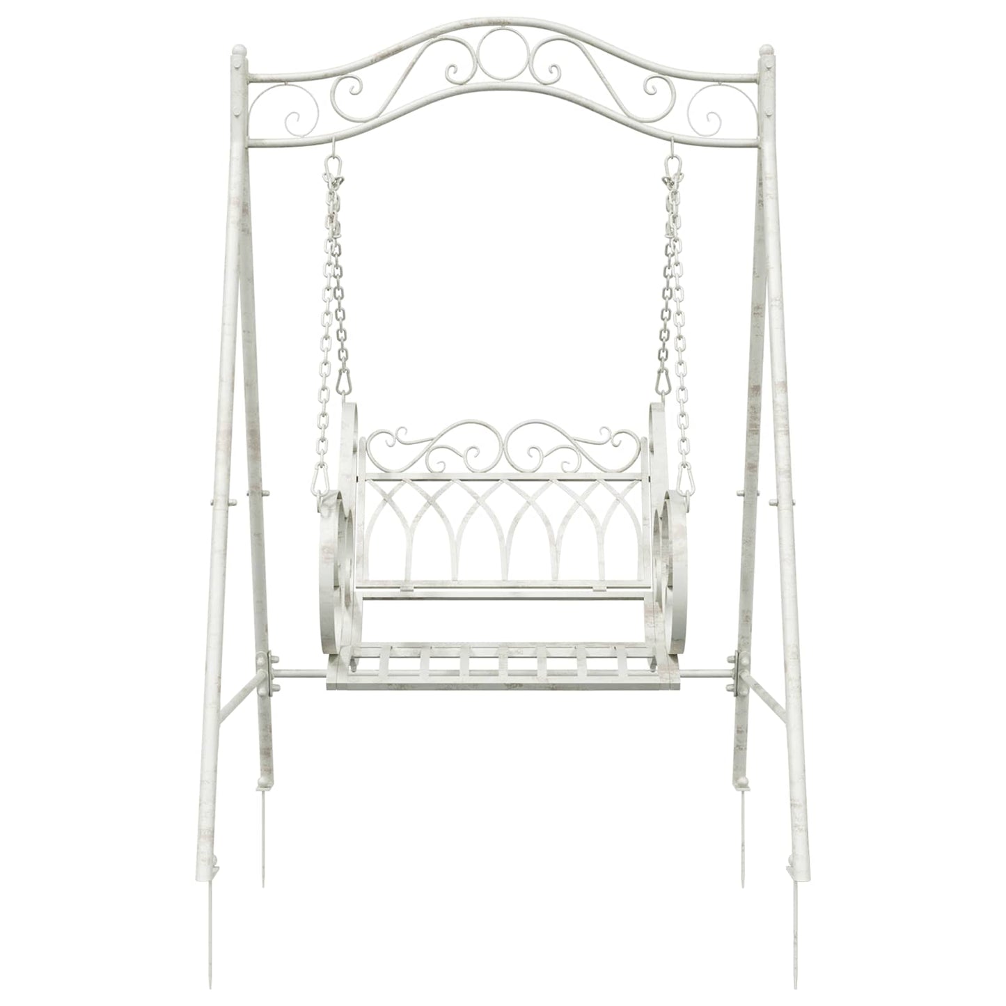 Swing Bench Steel 113 x 121.5 x 168 cm Antique White