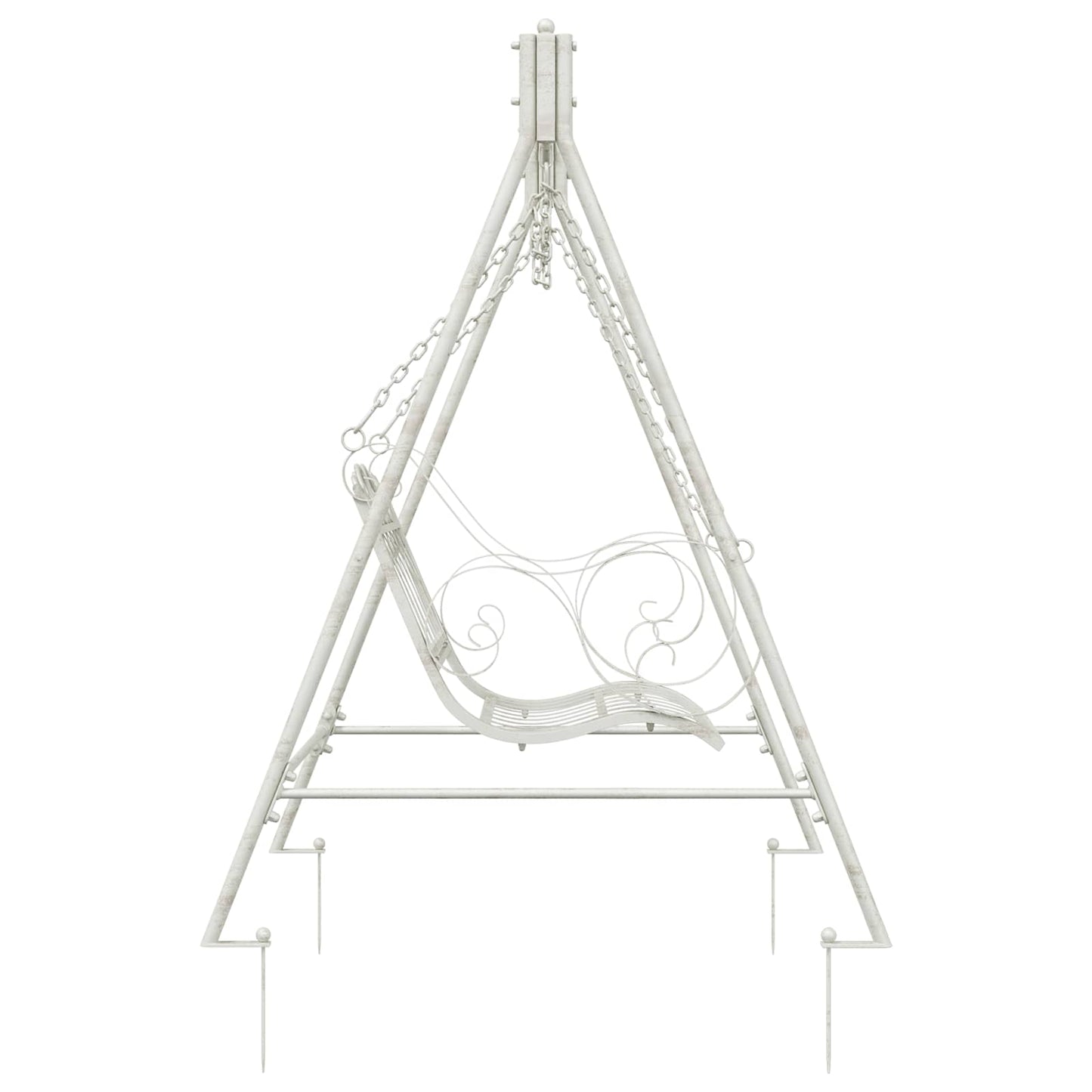 Swing Bench Steel 113 x 121.5 x 168 cm Antique White