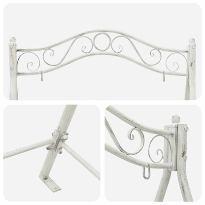 Swing Bench Steel 113 x 121.5 x 168 cm Antique White