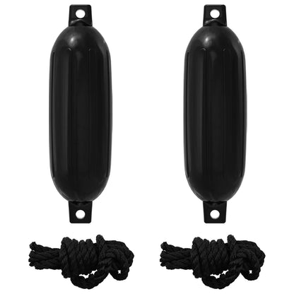 Boat Fenders 2 pcs Ø 11 x 40 cm Black PVC