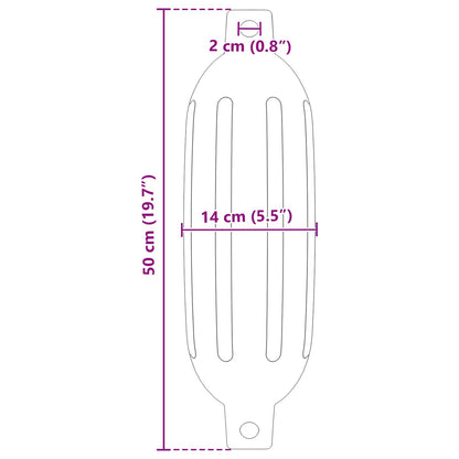 Boat Fenders 2 pcs Ø 14 x 50 cm Black PVC