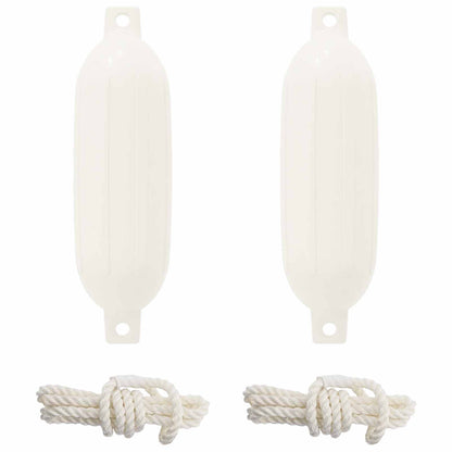 Boat Fenders 2 pcs Ø 11 x 40 cm White PVC