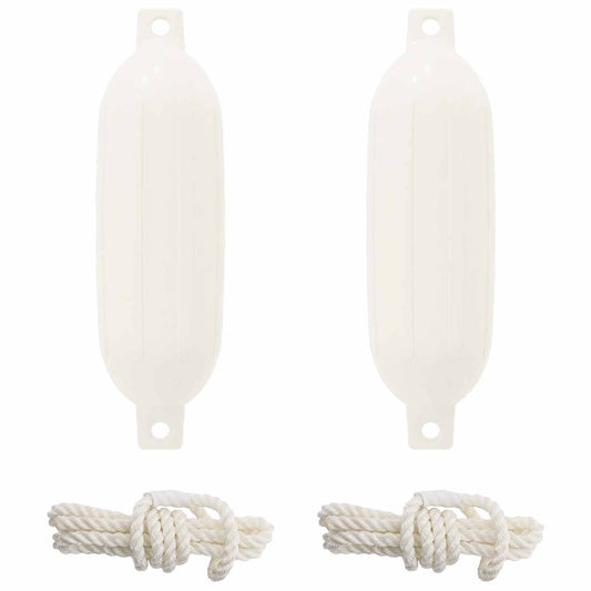 Boat Fenders 2 pcs Ø 11 x 40 cm White PVC