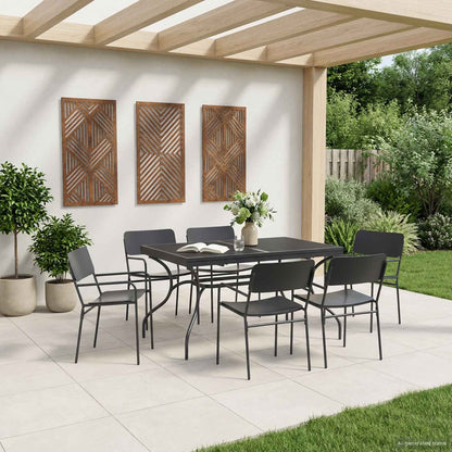 Extendable Mesh Dining Table Anthracite 212 x 90 x 76 cm Steel