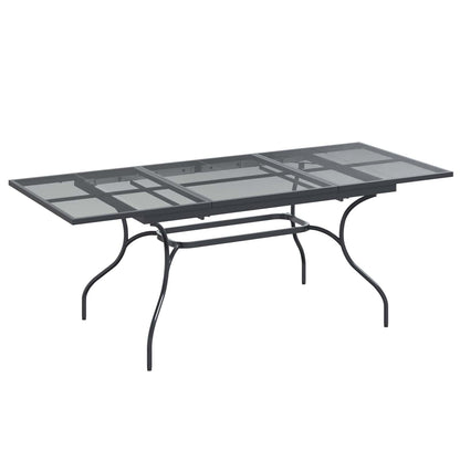Extendable Mesh Dining Table Anthracite 212 x 90 x 76 cm Steel
