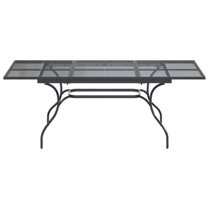 Extendable Mesh Dining Table Anthracite 212 x 90 x 76 cm Steel
