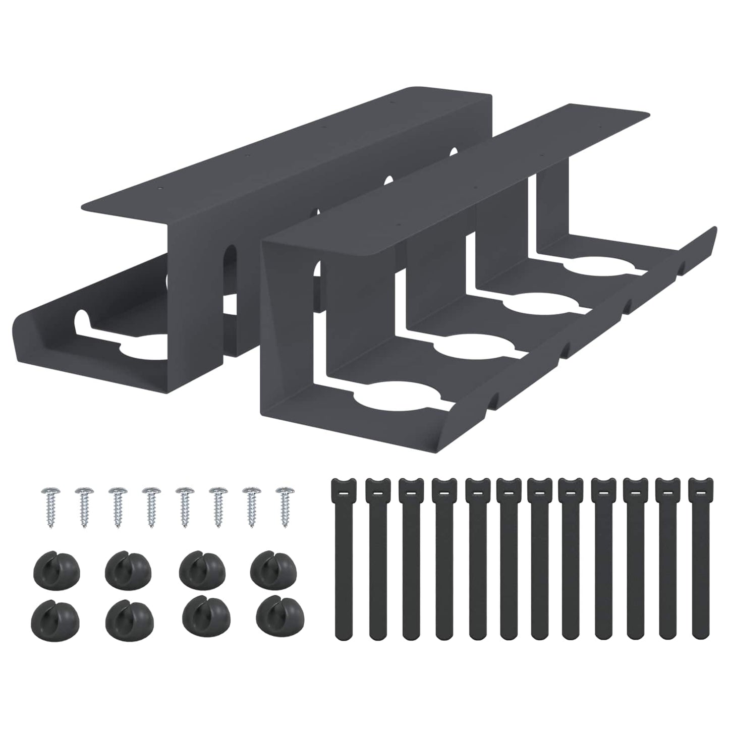 Under Desk Cable Management Tray 2 pcs Anthracite