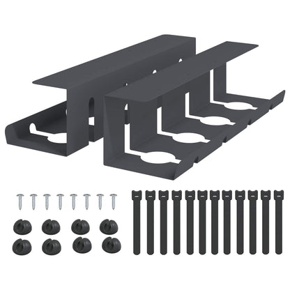Under Desk Cable Management Tray 2 pcs Anthracite