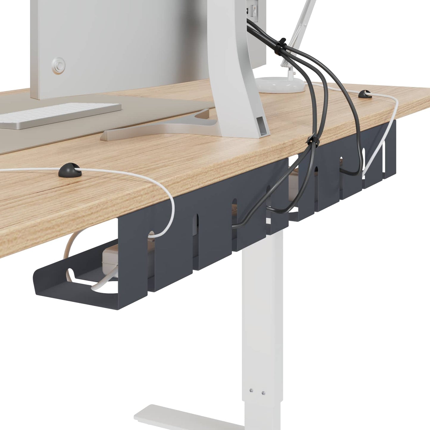 Under Desk Cable Management Tray 2 pcs Anthracite