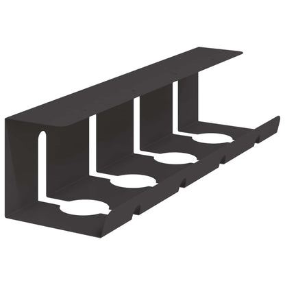 Under Desk Cable Management Tray 2 pcs Black 43 x 12 x 10 cm