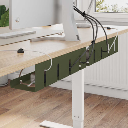Under Desk Cable Management Tray 2 pcs Olive Green