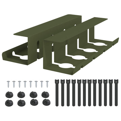 Under Desk Cable Management Tray 2 pcs Olive Green