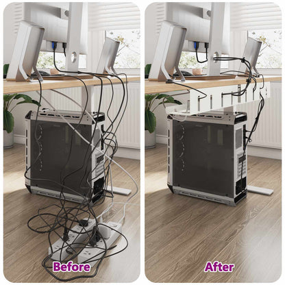 Under Desk Cable Management Tray 2 pcs White 43 x 12 x 10 cm