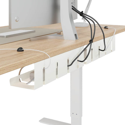 Under Desk Cable Management Tray 2 pcs White 43 x 12 x 10 cm