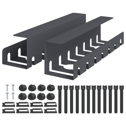 Under Desk Cable Management Tray 2 pcs Anthracite