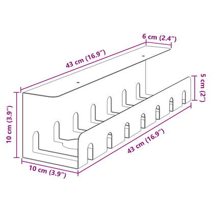 Under Desk Cable Management Tray 2 pcs Anthracite