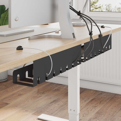 Under Desk Cable Management Tray 2 pcs Black 43 x 10 x 10 cm