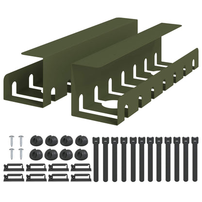 Under Desk Cable Management Tray 2 pcs Olive Green