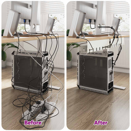 Under Desk Cable Management Tray 2 pcs White 43 x 10 x 10 cm