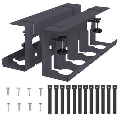 Under Desk Cable Management Tray 2 pcs Anthracite