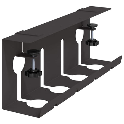 Under Desk Cable Management Tray 2 pcs Black 43 x 10 x 15 cm