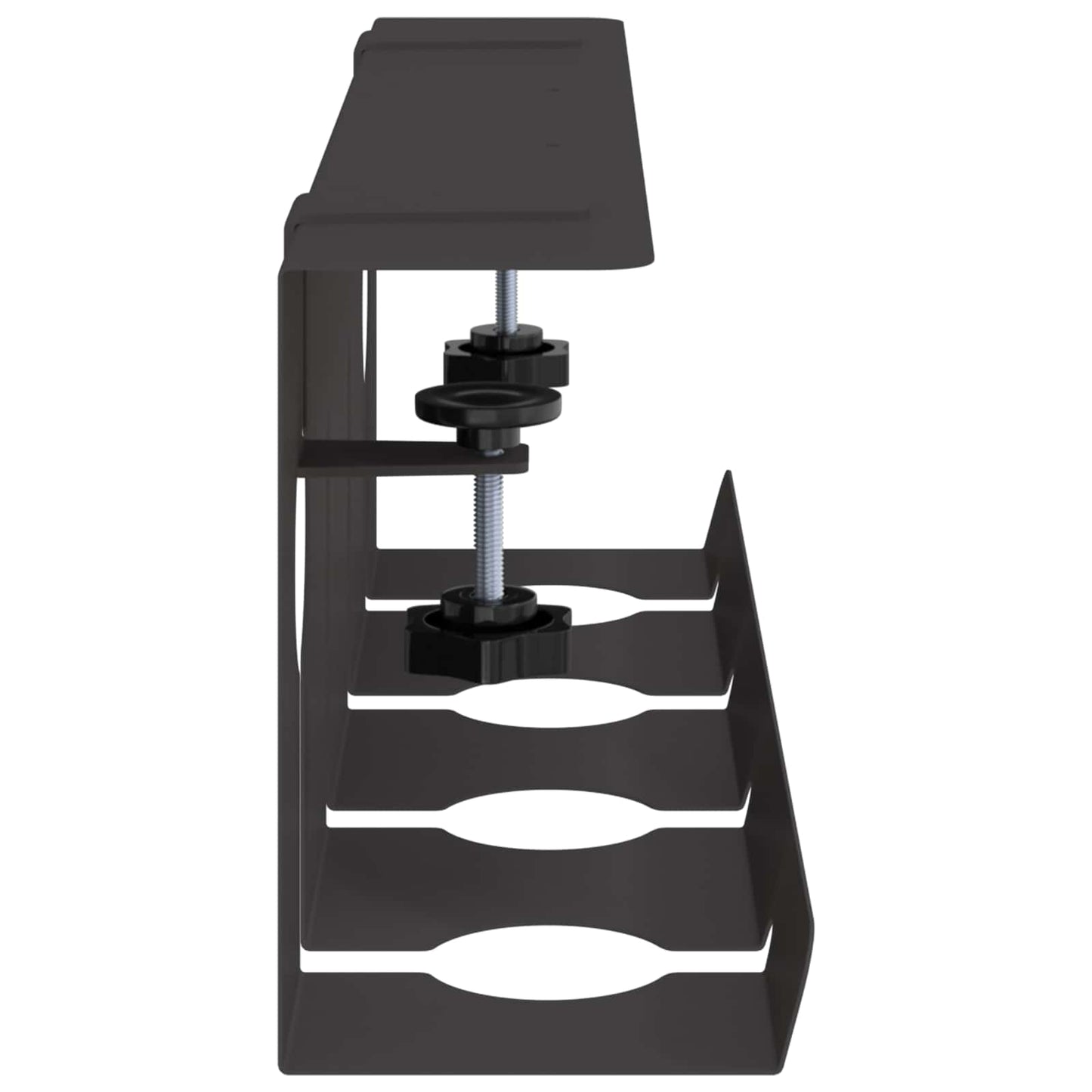 Under Desk Cable Management Tray 2 pcs Black 43 x 10 x 15 cm