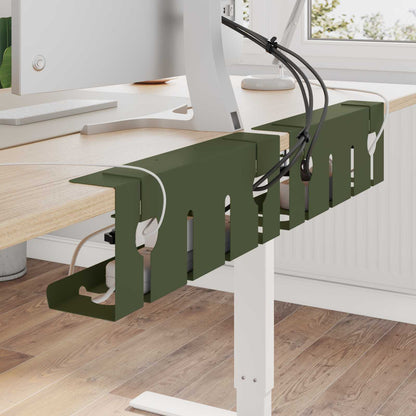Under Desk Cable Management Tray 2 pcs Olive Green