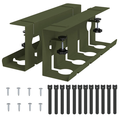 Under Desk Cable Management Tray 2 pcs Olive Green